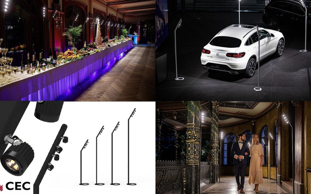 INNLED T4 Akku Designsteher, exklusive Akkubeleuchtung, CCT-LED, Eventbeleuchtung, Buffetbeleuchtung, Dry Hire Hannover, Veranstaltungstechnik Hannover